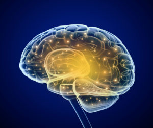 Brain impulses. Thinking process . 3D image